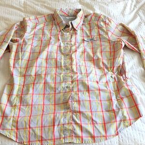 Women's Columbia PFG Omnishade Plaid L/S Shirt, Size XL